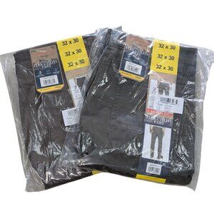 Eddie Bauer Flex Utility Pants Bundle NWT Size 32x30  Brown + Green Relaxed Fit